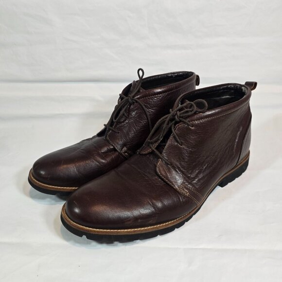 Rockport Ledge Hill 2 Chukka Boots Men Size 12 Lace Up Brown Leather Work - Picture 1 of 11